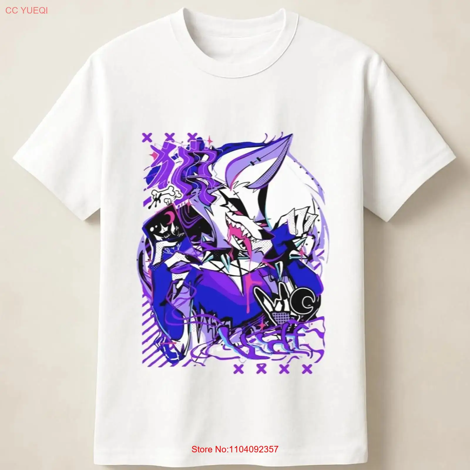 Purple Anime Wolf in Graffiti  - đánh giá và giá Anime Merchandise Men